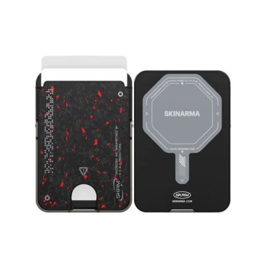 Skinarma magnetic cardholder with smart kick-stand vektor _ black / red